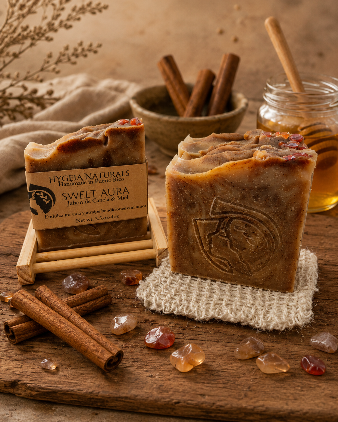 Sweet Aurora™ | Handmade Honey & Cinnamon Ritual Soap – Limited Edition