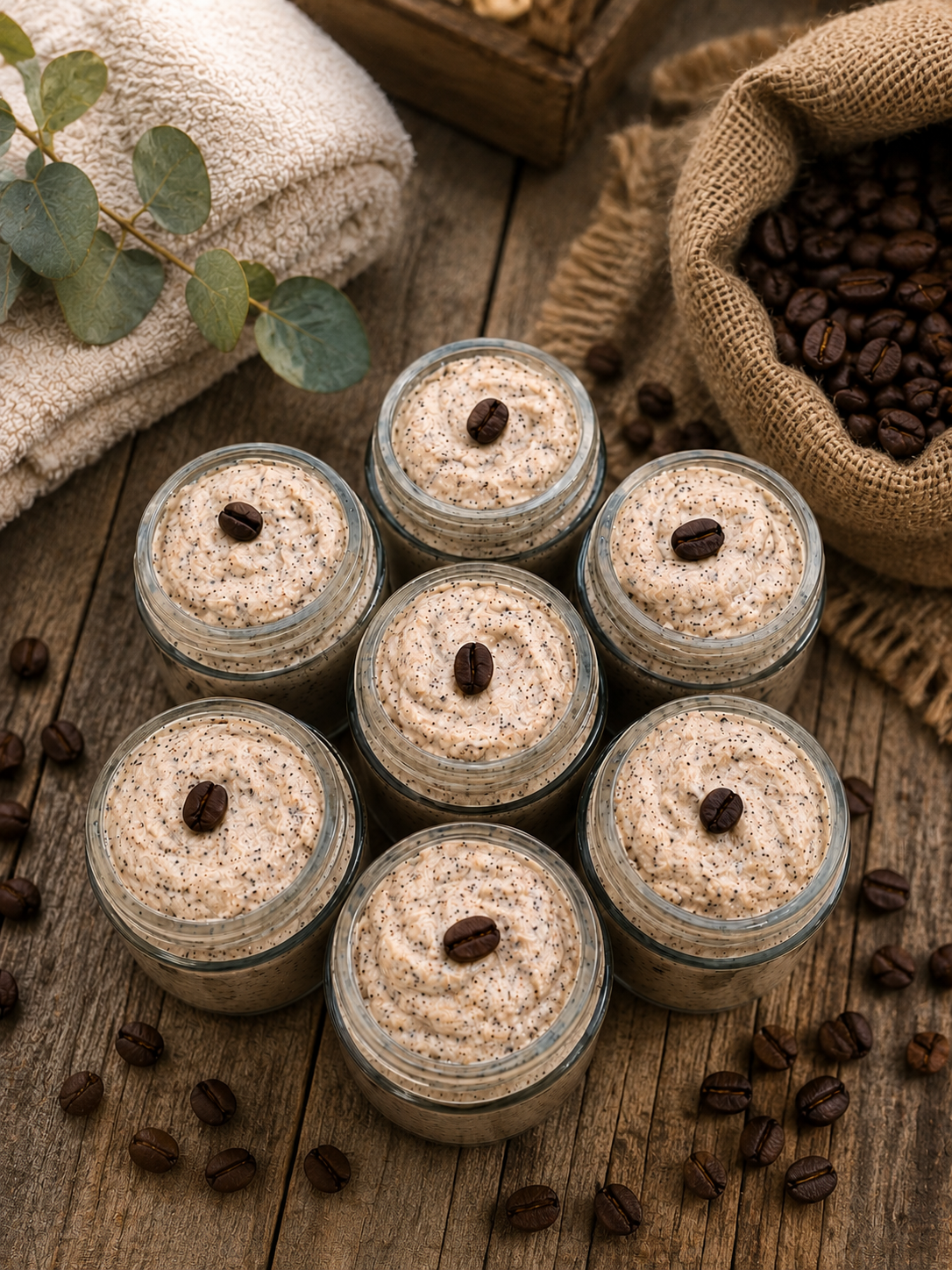 Jabón Batido Exfoliante con Azúcar Morena y Café