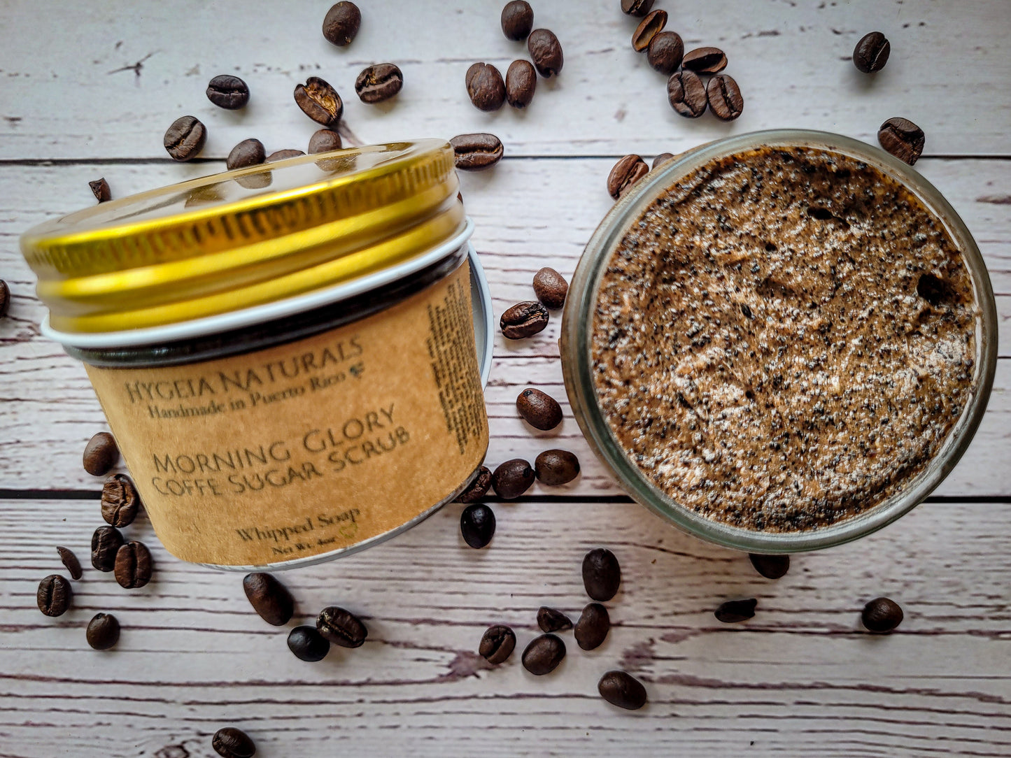 Jabón Batido Exfoliante con Azúcar Morena y Café