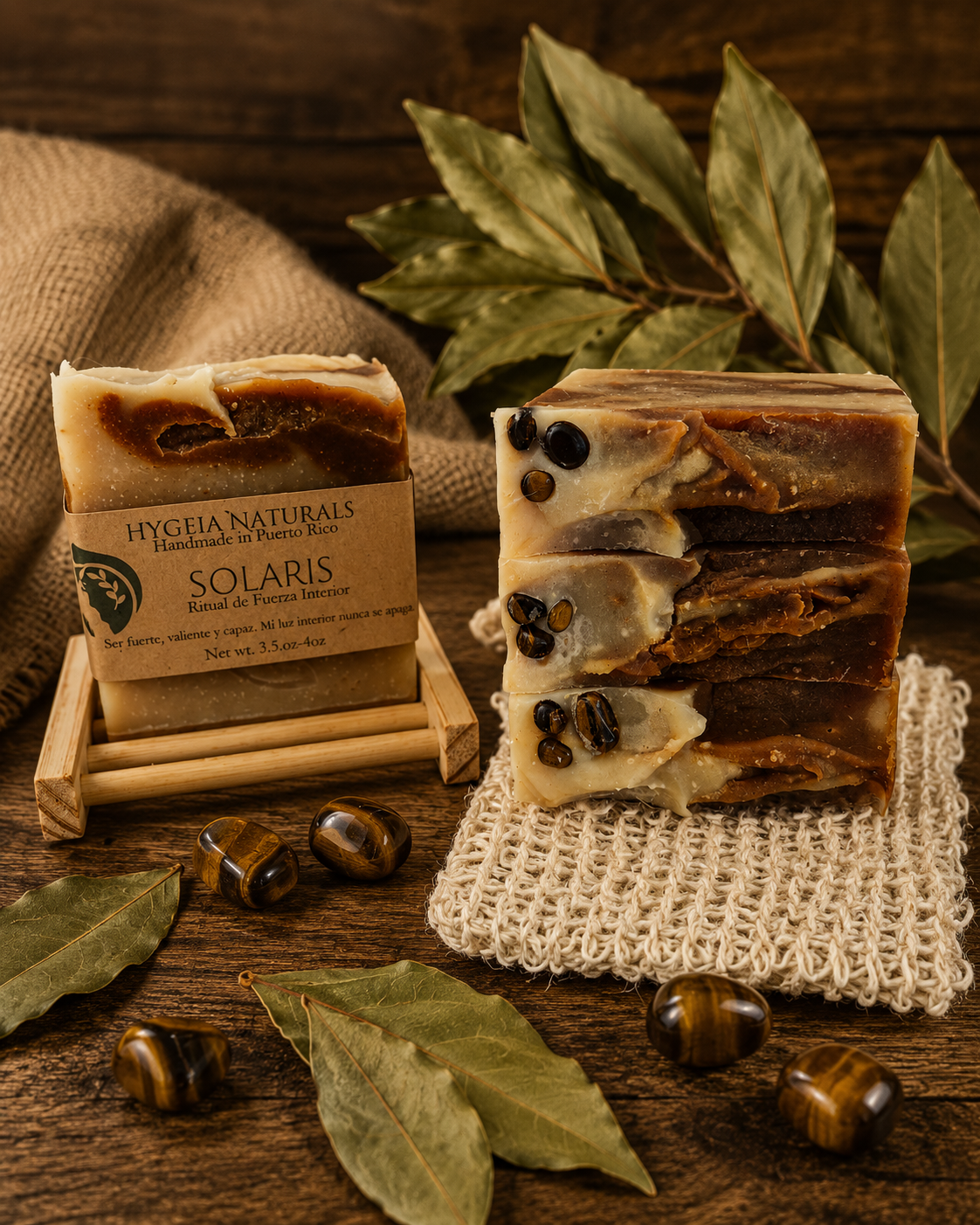 Solaris-Handmade Citrus & Laurel Ritual Soap – Jabón Artesanal de Laurel, Miel y Cúrcuma-Limited Edition