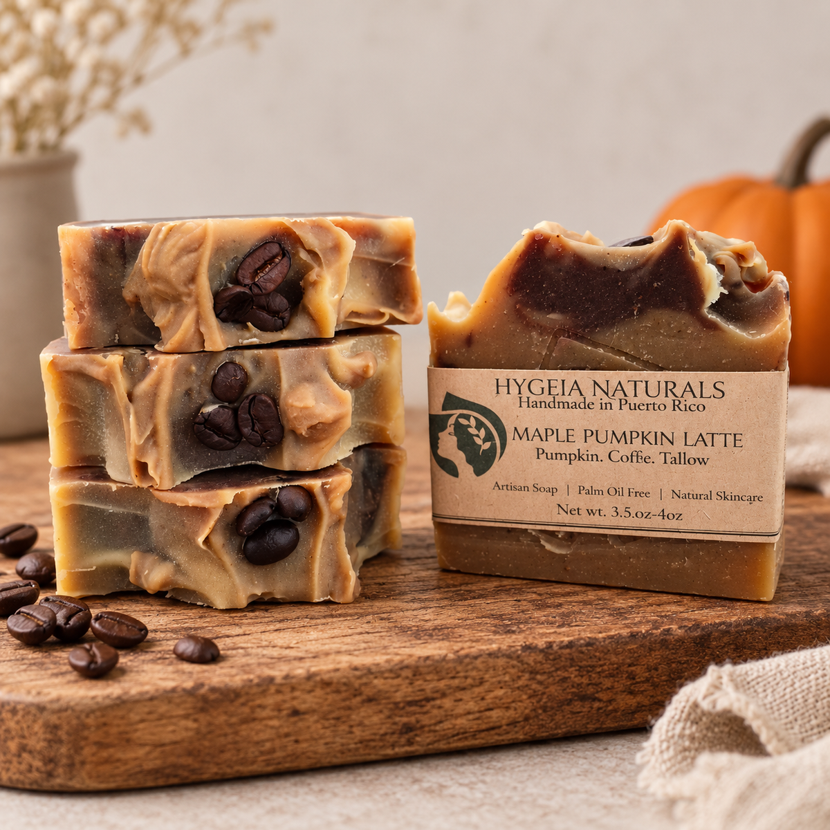 Maple Pumpkin Latte – Tallow, Pumpkin & Coffee Artisan Soap