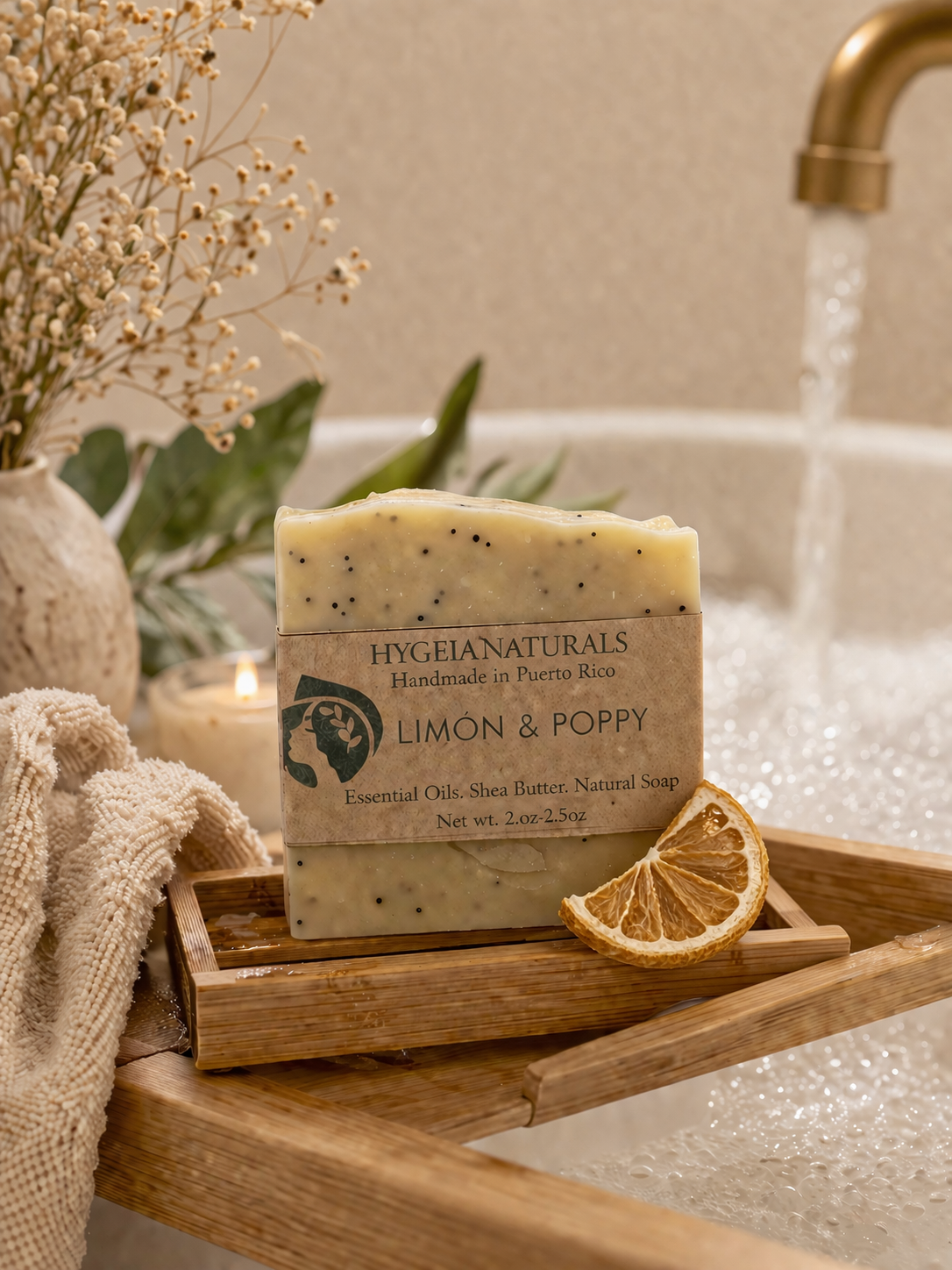 Jabón de Limón & Poppy | Exfoliante Natural con Arcilla Amarilla