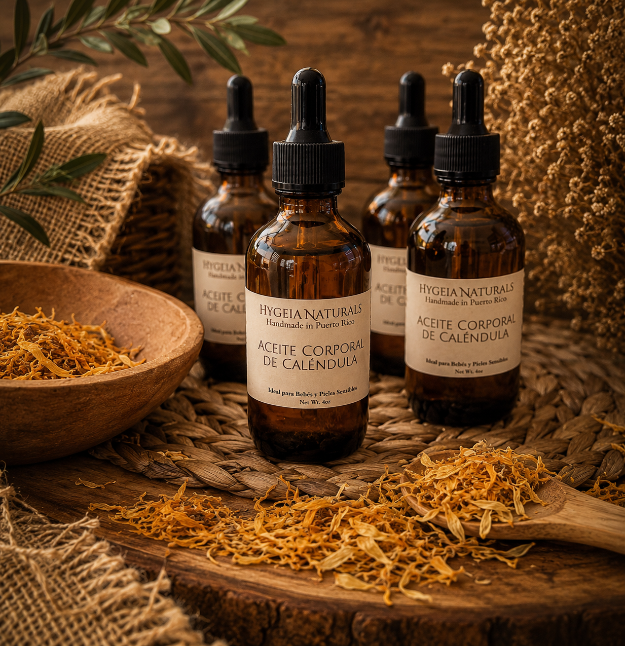 Aceite Corporal Calmante de Caléndula & Jojoba| Piel Sensible