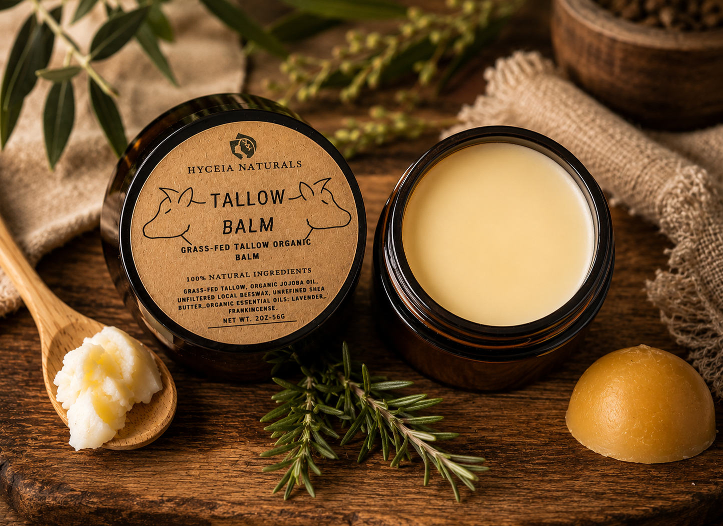 Tallow Balm with Grass-Fed Tallow, Organic Jojoba Oil, Beeswax & Shea Butter – Lavender & Frankincense