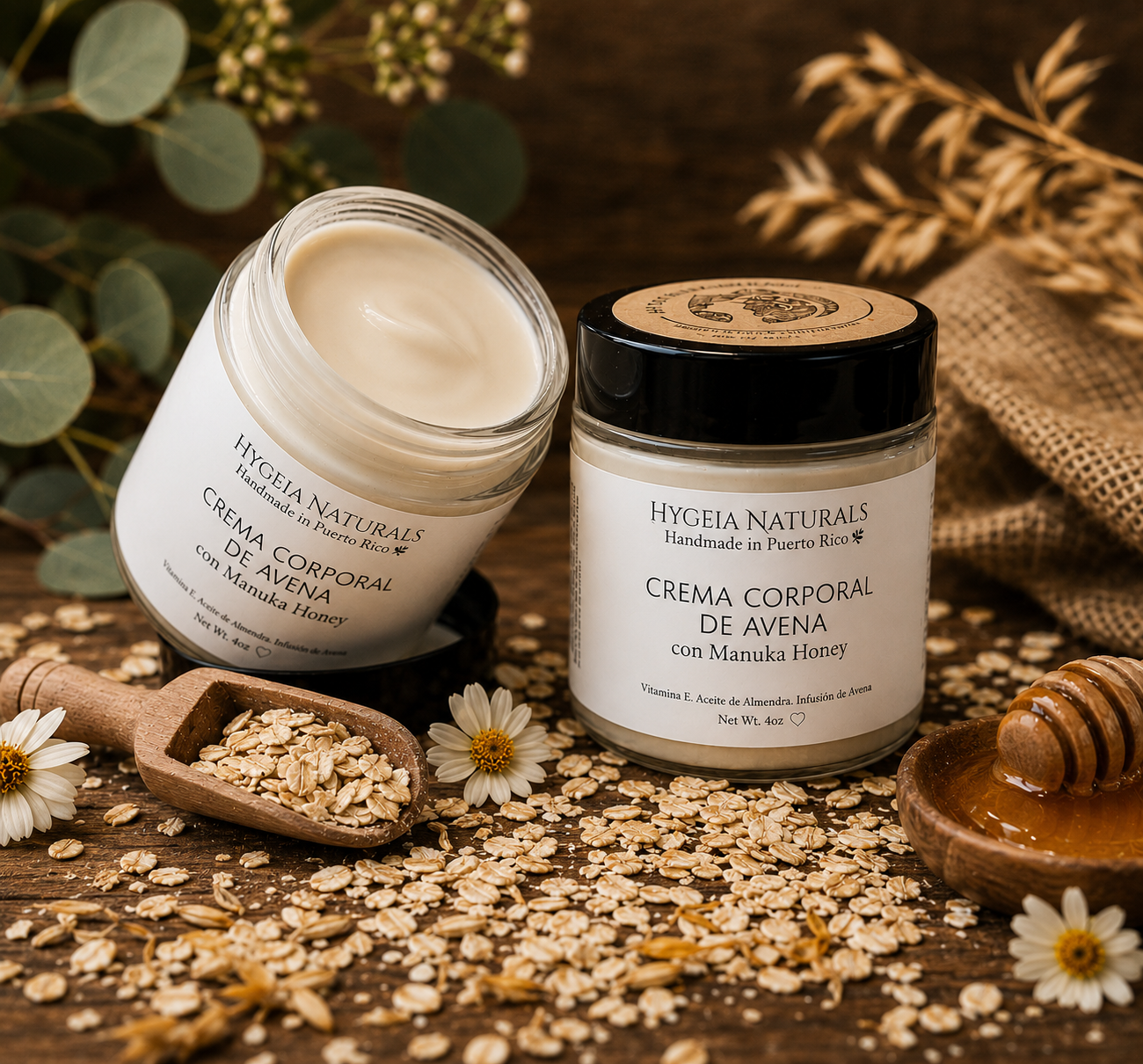 Crema Corporal de Avena con Manuka Honey – Hidratación Profunda y Suavidad Natural