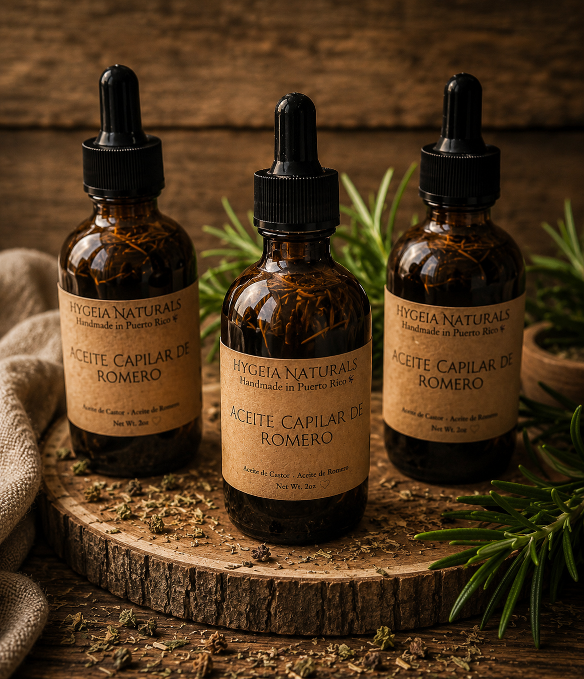 Aceite Capilar Herbal con Fenogreco & Romero/Hair oil- A Powerhouse Blend of Olive Oil, Rosemary, Fenugreek Seeds & Castor Oil