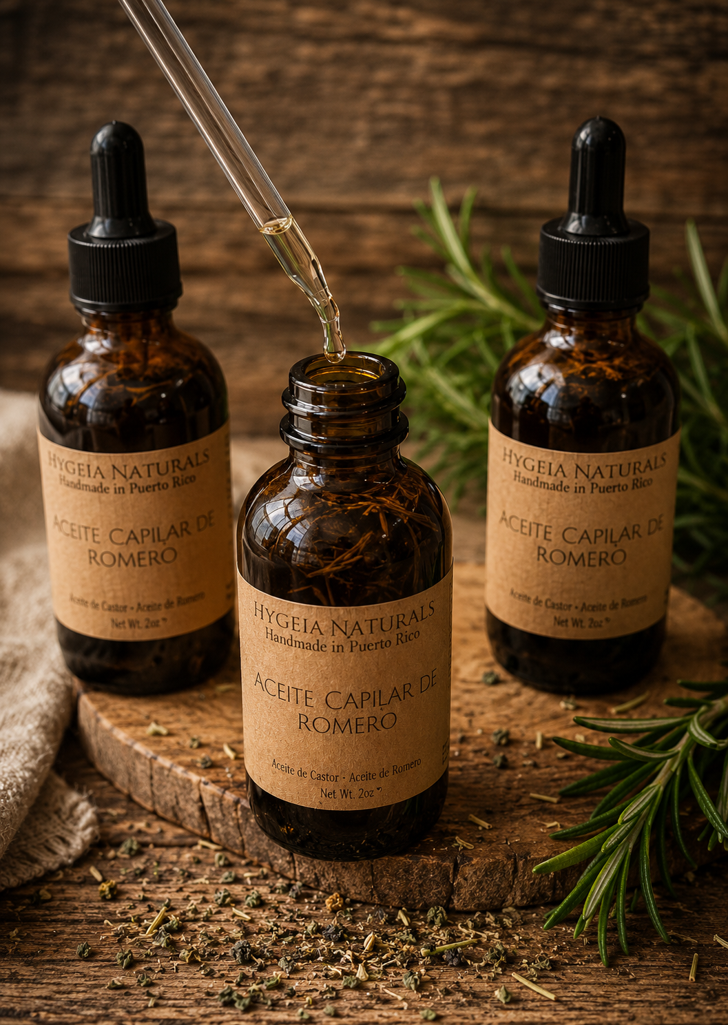 Aceite Capilar Herbal con Fenogreco & Romero/Hair oil- A Powerhouse Blend of Olive Oil, Rosemary, Fenugreek Seeds & Castor Oil