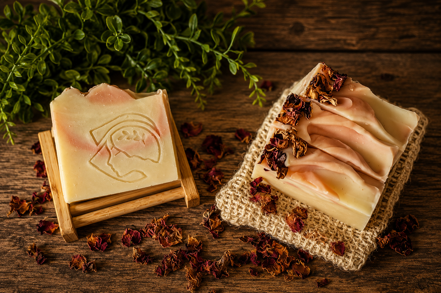 Rosehip, coconut milk and rose clay soap/ Jabón Rosa Mosqueta, Arcilla Rosada y Leche de Coco-Natural, suave y perfecto para piel sensible.
