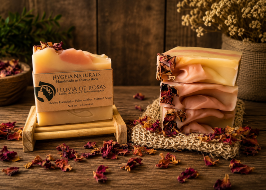 Rosehip, coconut milk and rose clay soap/ Jabón Rosa Mosqueta, Arcilla Rosada y Leche de Coco-Natural, suave y perfecto para piel sensible.