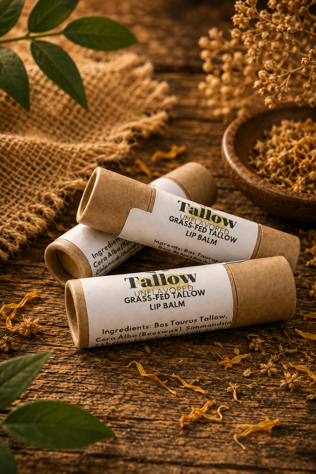 Tallow Lip Balm | Unscented & Lavender