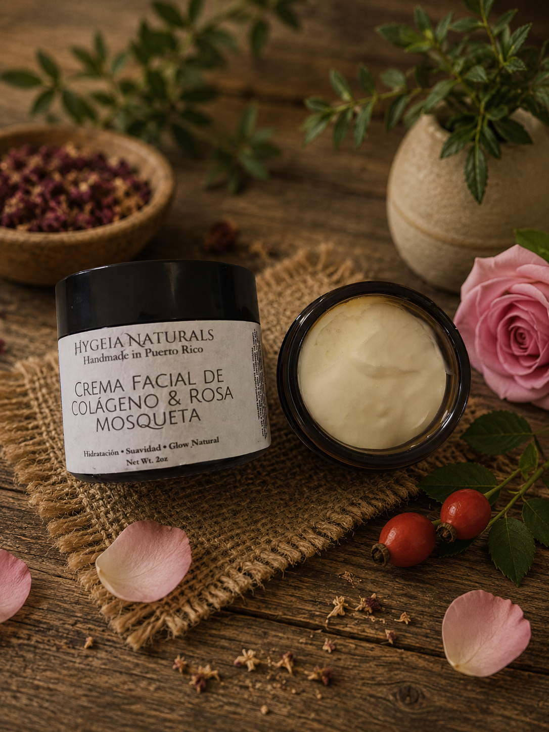Crema Facial de Colágeno & Rosa Mosqueta
