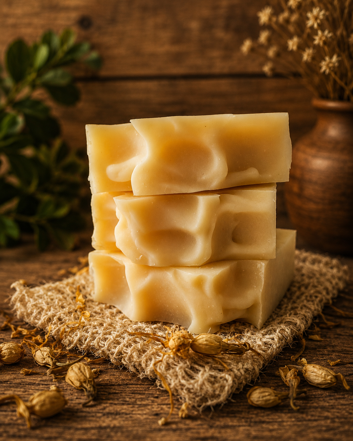 Jabón Artesanal de Colágeno & Aloe Vera – Hidratación y Firmeza